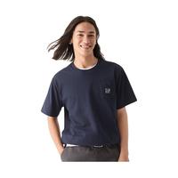Gap男女装2025春季纯棉刺绣logo口袋短袖T恤简约风725620上衣 海军蓝 S (165/88A)亚洲尺码