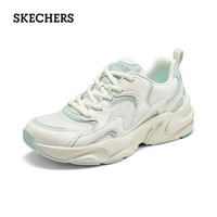 斯凯奇 女鞋软底舒适老爹鞋厚底增高休闲运动鞋熊猫鞋117364 粉红/绿色/WMNT