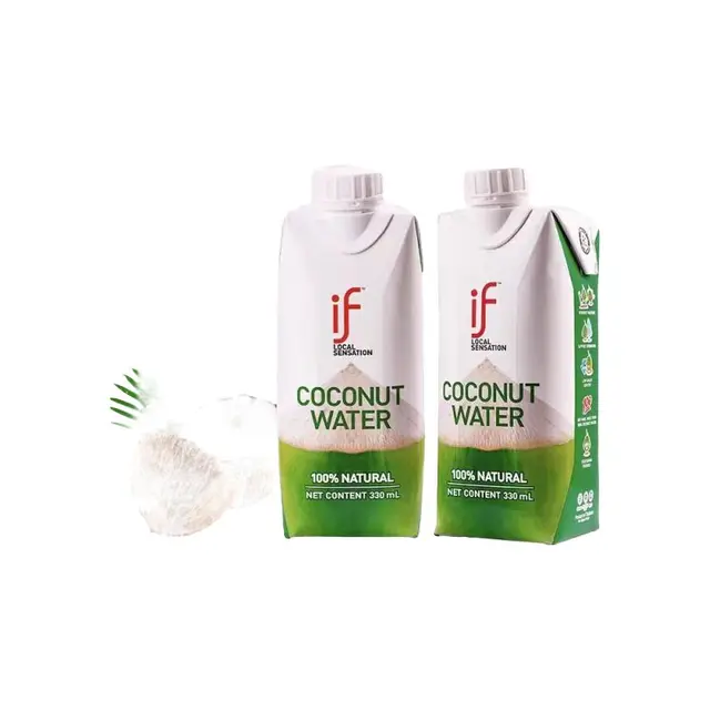 if 进口100%纯椰子水330ml*6瓶补充电解质果汁