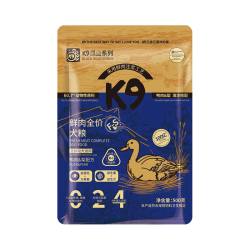 K9 黑金系列 冻干鸡肉绒 鸭肉梨配方 500g 狗粮