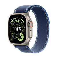 苹果 Apple Watch Ultra 3 智能手表49毫米原色钛金属表壳蓝配亮蓝色野径回环式表带M/L