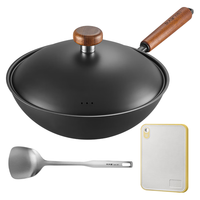 COOKER KING 炊大皇 CG30ZTC 炒锅(30cm+钢铲+砧板、不粘、无涂层、钛)