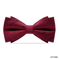 IFSONG 红领结婚礼男新郎结婚西装蝴蝶结高端正装伴郎领带免打结纯色套装