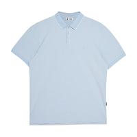 杰克·琼斯(JACK&JONES)25年polo衫男夏季无忧搭撞色罗纹翻领商务刺绣logo男士短袖POLO衫 雾蓝色C40 XL
