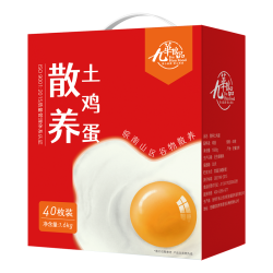 九華粮品 散养土鸡蛋40枚 净重3.2斤 鲜鸡蛋 礼盒 京东自营