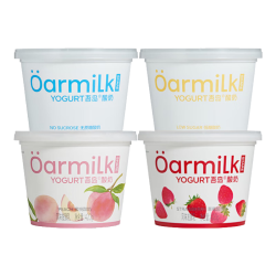 Oarmilk 牛奶 牛奶 无蔗糖低糖蜜桃草莓0乳糖多口味低温酸奶 4口