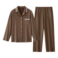 松山棉店小暖羊睡衣女开衫加绒长袖抑菌红色家居服套装男秋冬