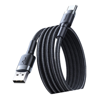  BASEUS/倍思 3A快充 Type-C数据线  尼龙织 Type-C USB-A 黑 3A