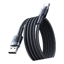 倍思 3A快充 Type-C数据线  尼龙织 Type-C USB-A 黑 3A