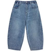 woobaby儿童软丹宁牛仔裤男女童25夏复古休闲弯刀裤子