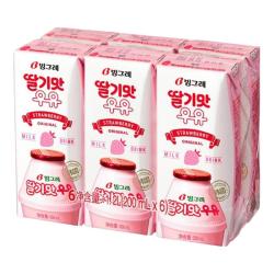 宾格瑞 草莓味牛奶 200ml*6盒