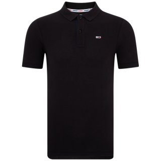 TOMMY HILFIGER 纯棉双扣领修身短袖POLO衫