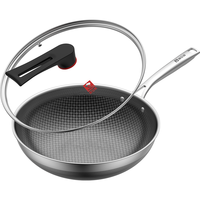 KÖBACH 康巴赫 KBH）炒锅304不锈钢蜂窝锅不粘炒菜锅煎炒锅双面屏电磁炉燃气通用32cm