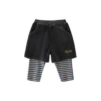 巴厘小猪（BALIPIG）宝宝裤子春秋男童超洋气炸街假两件女童长裤 深灰 130cm