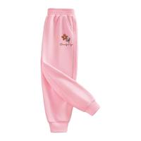 迷你真维斯 MINI JEANSWEST迷你真维斯童装女童裤子休闲百搭春秋款运动长裤2024女孩秋装 【春秋长裤】粉色一朵红花小标 90