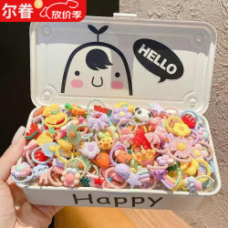 壹号凤 儿童小皮筋可爱不伤发卡通宝宝女童扎小啾啾头绳小号拇指发圈发饰 #52 超可爱1件套随机