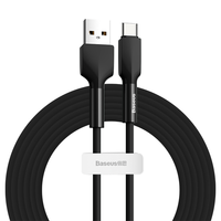 倍思TYPE-C数据线快充适用于小米8/9华为P10pro三星s10通用硅胶亲肤手感USB-C充电线2米车载便携苹果11/12pro（黑色、1m）