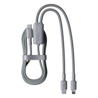 罗马仕Type-C数据线二合一双头适用iPhone15pd100w充电线超级快充一拖二适用苹果华为小米平板电脑MacBookPro