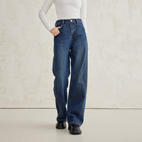 A21 女士复古直筒牛仔裤 F444226003