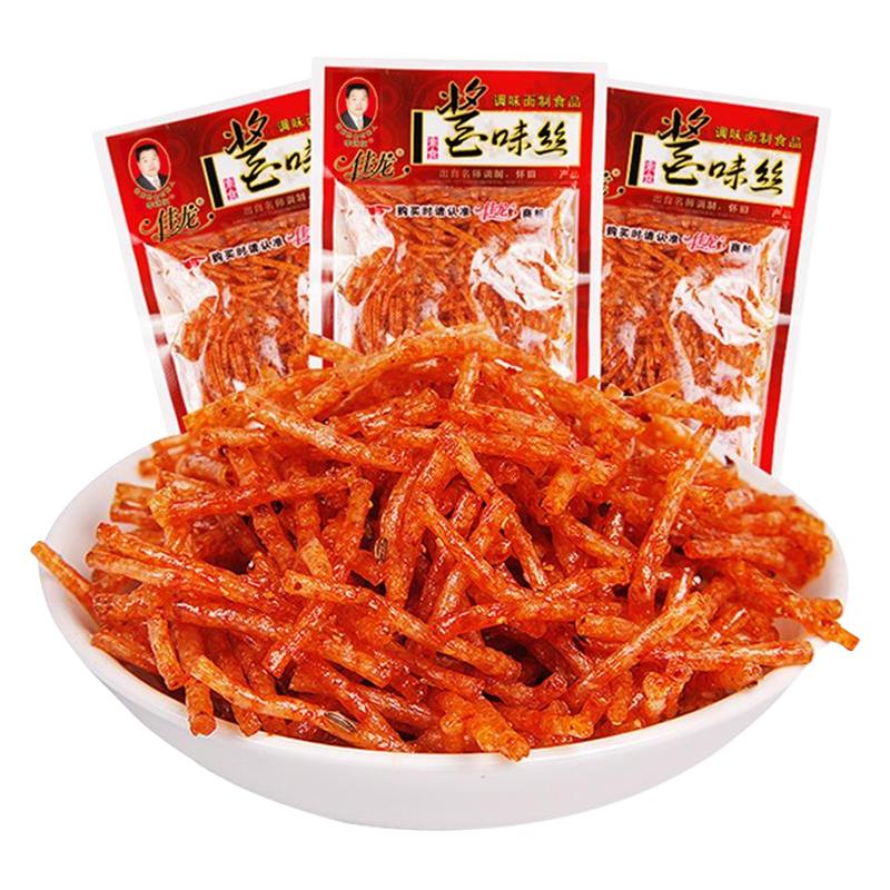 佳龙酱味丝辣条丝香辣味麻辣霸王丝儿时怀旧大刀肉休闲小零食辣丝