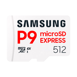 三星 P9 Express microSD Express 卡,512GB microSDXC 存储卡,高达 800 MB/s