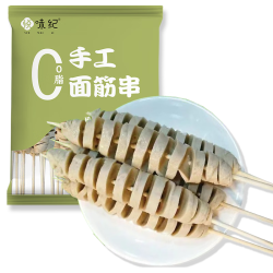 悦味纪 0脂手工大面筋串1kg 共20支 竹签烤串 露营烧烤食材 半成品速食