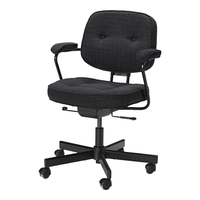 宜家(IKEA)ALEFJALL阿勒夫耶工作椅带靠背转椅家用休闲椅 灰色/黑色