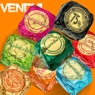 Venchi 意大利闻绮Venchi鱼子酱状纯黑巧克力散装夹心零食散装 8口味各2颗共16颗