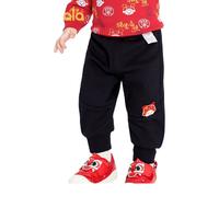 巴拉巴拉宝宝裤子男童长裤儿童休闲裤春秋运动裤拜年服潮酷萌趣 黑色 73cm