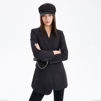 艾诺丝雅诗西服外套春秋小西装外套女职业装腰带长袖女10911395