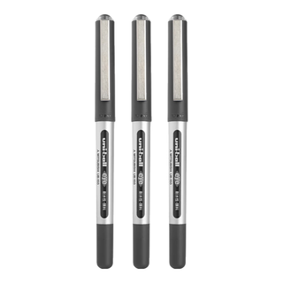 三菱（三菱铅笔 uni）UB-150中性笔直液式走珠笔0.5mm办公签字笔速干型中性笔大容量水笔 黑色3支装