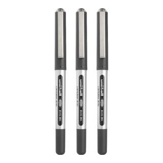 三菱（三菱铅笔 uni）UB-150中性笔直液式走珠笔0.5mm办公签字笔速干型中性笔大容量水笔 黑色3支装