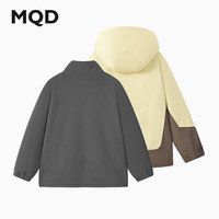 MQD 马骑顿 男童25冬户外登山服摇粒绒连帽风衣 奶黄 140