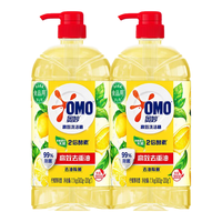 OMO 奥妙 柠檬薄荷洗洁精天然酵素洗涤剂餐具净除菌去油洗碗液家庭装祛味 柠檬薄荷香1.1kg*2瓶