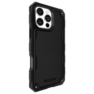 派力肯PELICAN防摔手机壳适用于苹果iPhone芳纶纤维磁吸保护套腰夹支架户外碳纤维保护壳美国 16ProMax黑色 碳纤维【磁吸款】【带背夹】