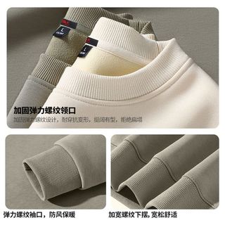 班尼路S&K系列冬奥粒绒保暖卫衣男士圆领宽松加绒加厚套头衫