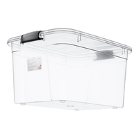 名创优品MINISO大容量透明收纳箱塑料整理箱搬家储物收纳用品箱 带盖 52L【56.3*42.5*32.3cm】3个装 【52L 3只装】56.3*42.5*32.3cm