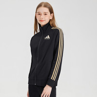 adidas 阿迪达斯 新款儿童运动套装户外休闲外套夹克长裤两件套 黑/金色 152