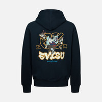 EVISU 福神秋季男士智慧之轮印花连帽美式连帽长袖卫衣 藏青色 L