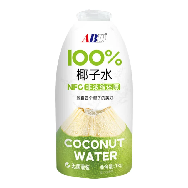 ABD100%椰子水大瓶装1kg非浓缩还原NFC天然椰汁饮料富含电解质 椰子水1kg*1瓶