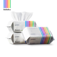 BeBeBus 彩条婴儿绵柔巾干湿两用新生儿宝宝洗脸巾非棉柔巾3包