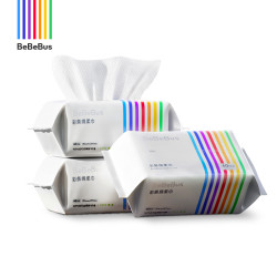 BeBeBus 彩条婴儿绵柔巾干湿两用新生儿宝宝洗脸巾非棉柔巾3包