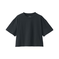 无印良品（無印良品 MUJI）防紫外线性能 吸汗速干 短款T恤 BIE03A3S 黑色 L 