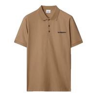 Burberry博柏利男士驼色棉质Logo字母刺绣短袖时尚Polo衫