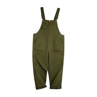 马登 MADEN工装  美式复古甲板背带裤阿美咔叽直筒连体裤全棉休闲宽松长裤男 军绿色 XL