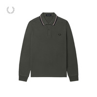 FRED PERRY 男士休闲POLO衫2024冬季宽松条纹麦穗刺绣长袖潮M3636