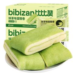 比比赞 抹茶毛巾卷蛋糕300g面包整箱早餐蛋糕点心网红休闲小零食品