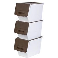 CHAHUA 茶花 翻盖收纳箱前开式宝宝玩具储物箱收纳箱衣物