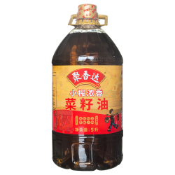 聚香达 低芥酸楚香 食用油 物理压榨 小榨浓香菜籽油 非转基因菜籽油5L 小榨浓香菜籽油5L