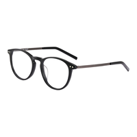 Coastal Vision 镜宴&essilor 依视路 CVF5003BK 黑色板材金属眼镜框+钻晶膜岩系列 非球面镜片